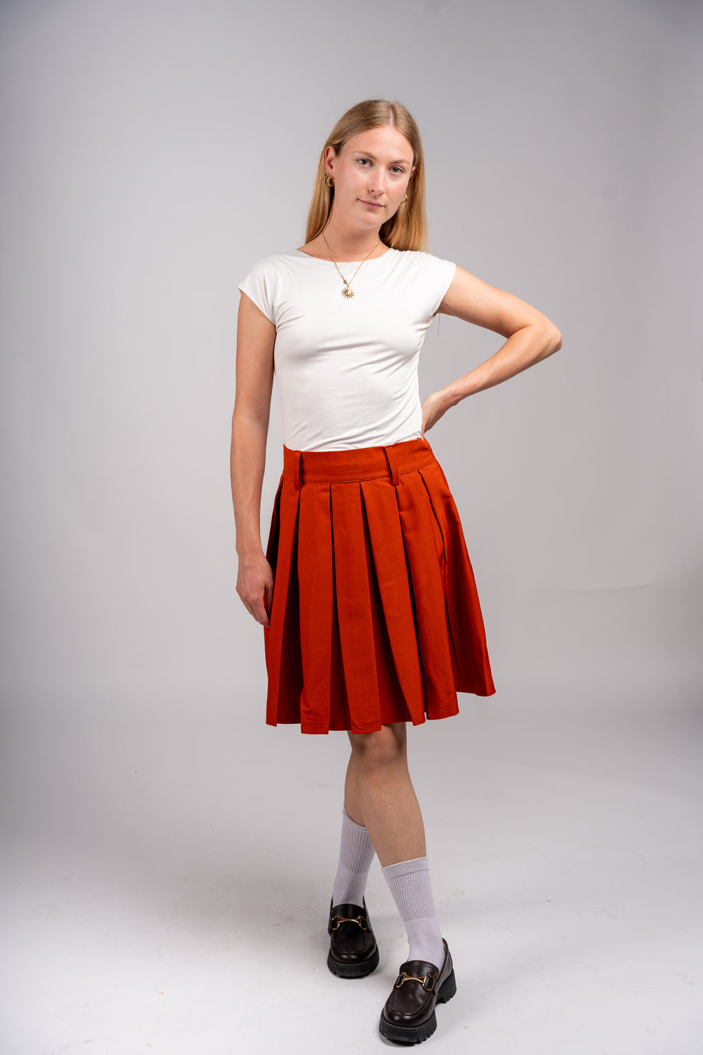 Jupe Solea – Jupe plissée terracotta